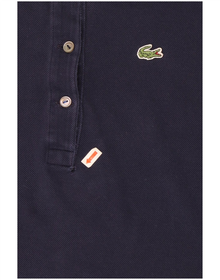 LACOSTE Womens Polo Shirt Size 42 Large Navy Blue Cotton