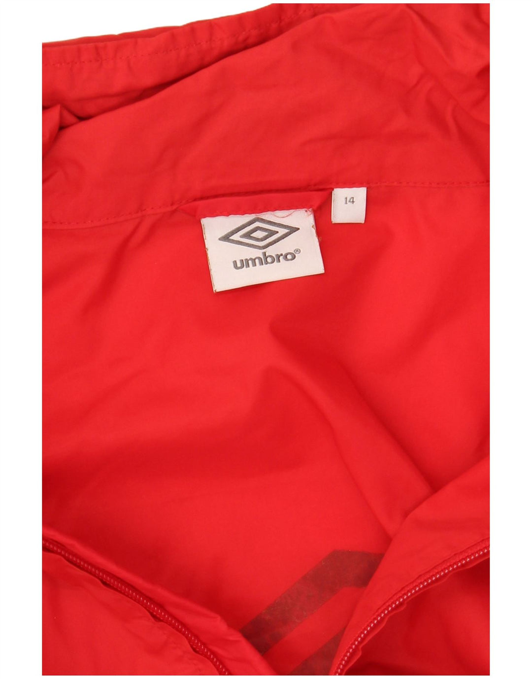 Umbro Jungen Regenjacke mit grafischer Kapuze, 13–14 Jahre, Rot