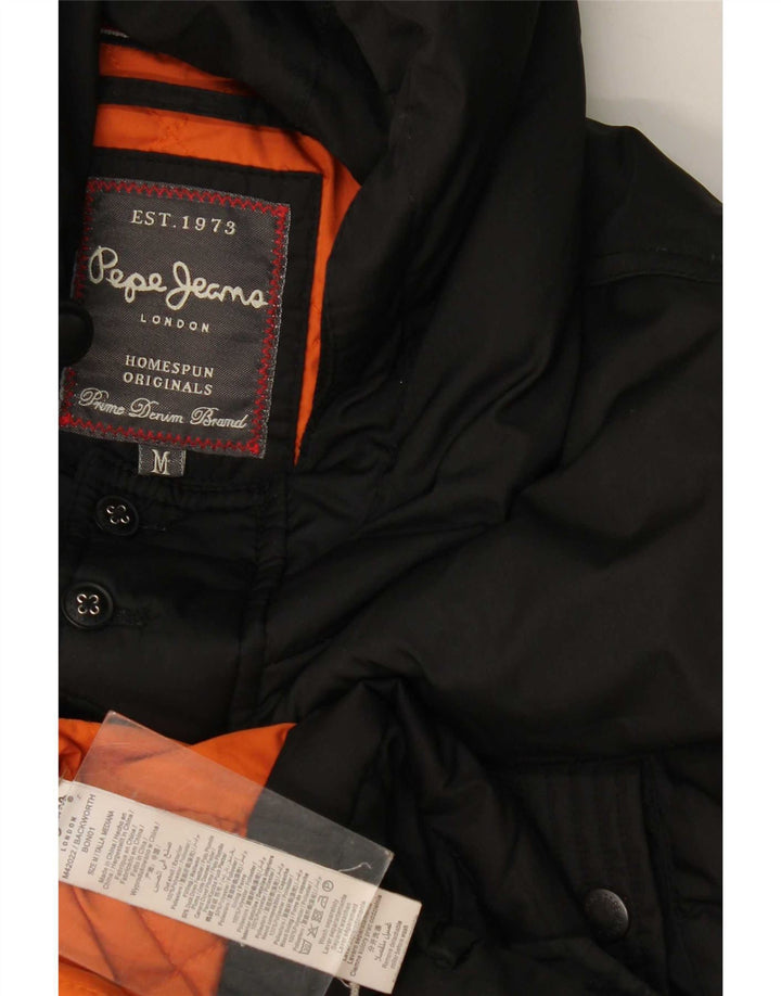PEPE Jeans Herren-Jacke mit Kapuze, gepolstert, UK 38, Mittelschwarz, Polyester