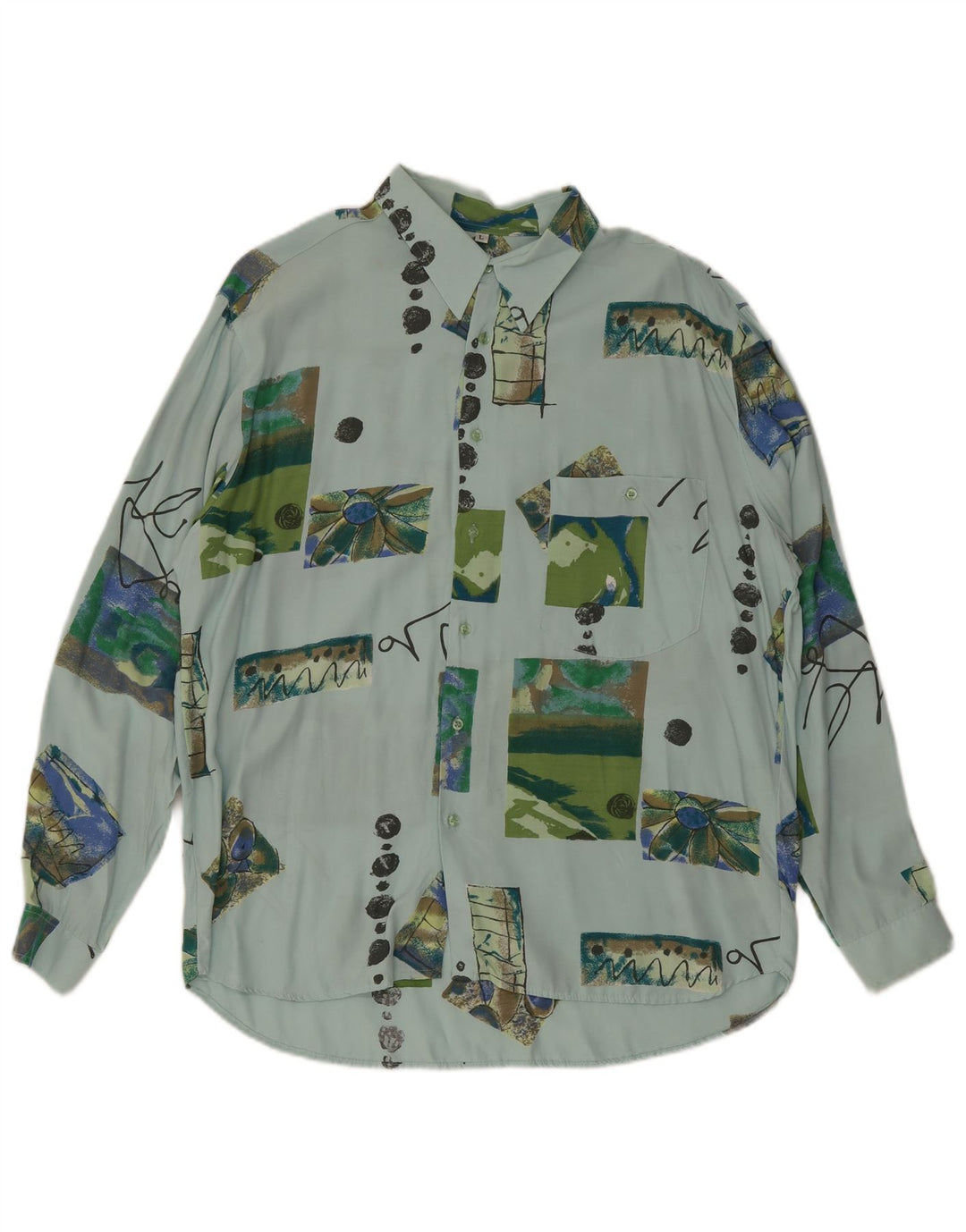 Nazzareno G. Herren-Hemd, groß, blau, Patchwork