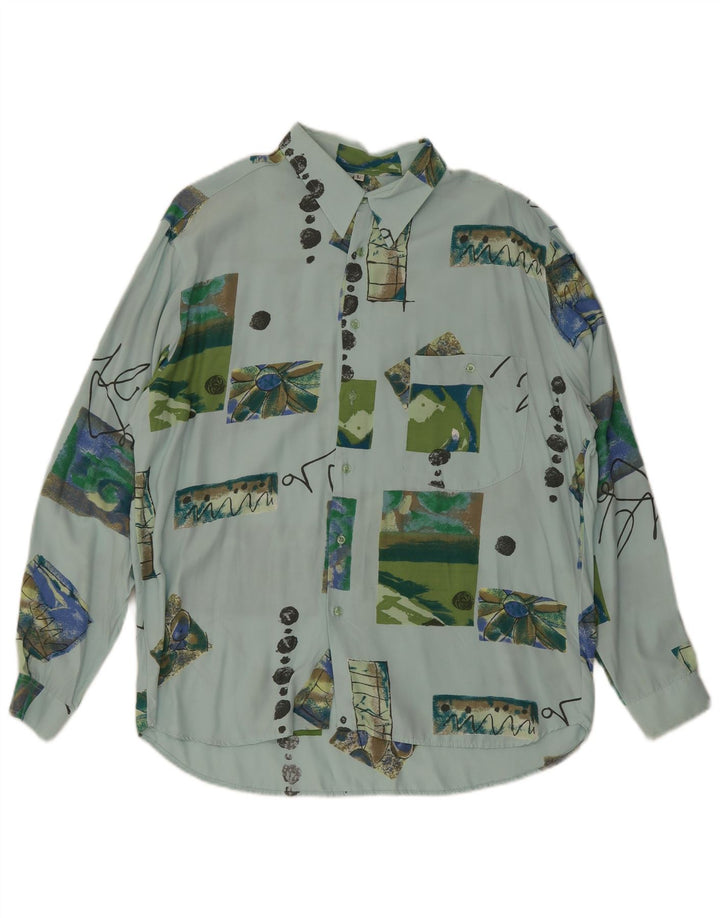 Nazzareno G. Herren-Hemd, groß, blau, Patchwork