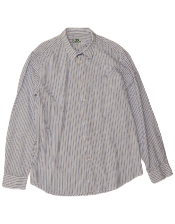 Carrera Herrenhemd XL Blau gestreift aus Baumwolle