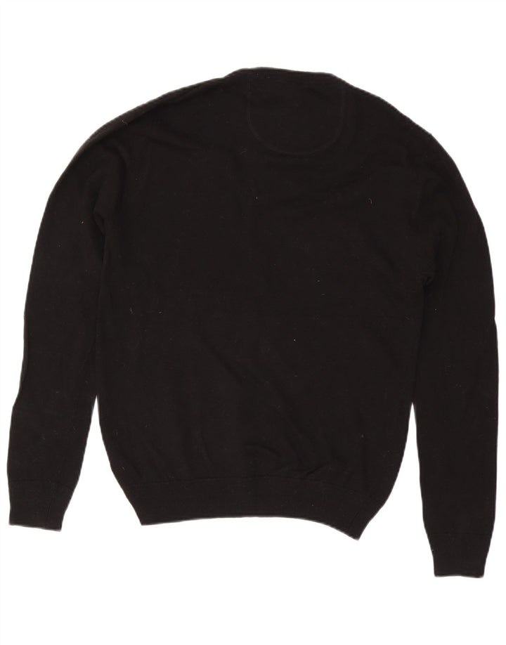 Jack Wills Herren-Pullover mit Rundhalsausschnitt, schmale Passform, mittelschwarze Baumwolle