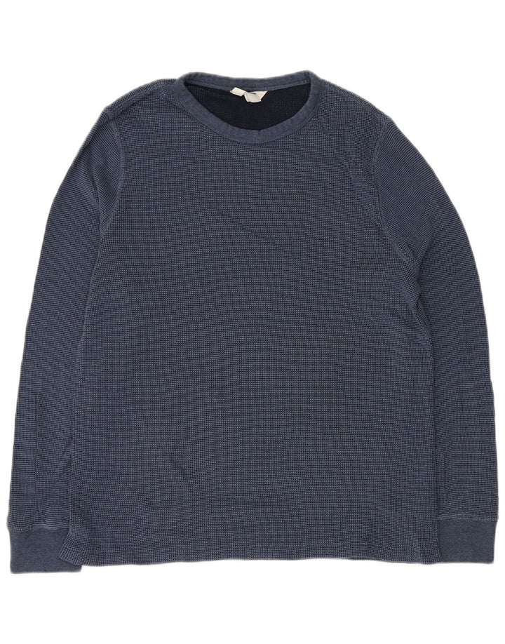 MARKS & SPENCER Herren-Oberteil mit lockerer Passform, langärmelig, mittelblaue Baumwolle