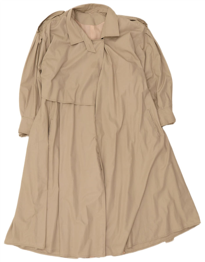 Vintage Damen Trenchcoat UK 14 Medium Beige Polyester