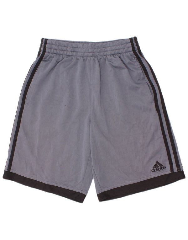 Adidas Sportshorts für Jungen, 10–11 Jahre, mittelblaues Farbblock-Polyester
