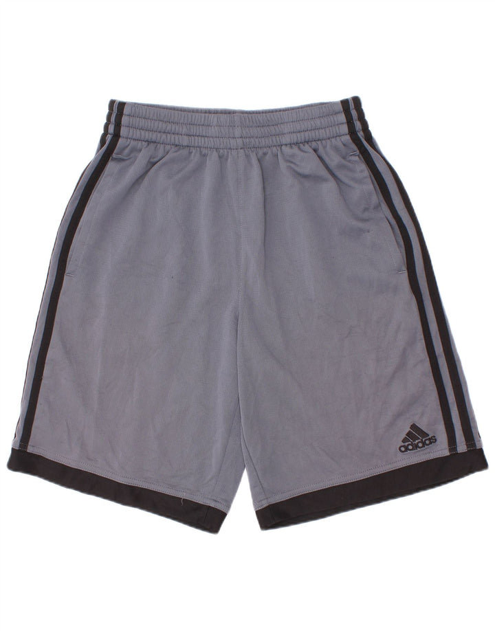 Adidas Sportshorts für Jungen, 10–11 Jahre, mittelblaues Farbblock-Polyester