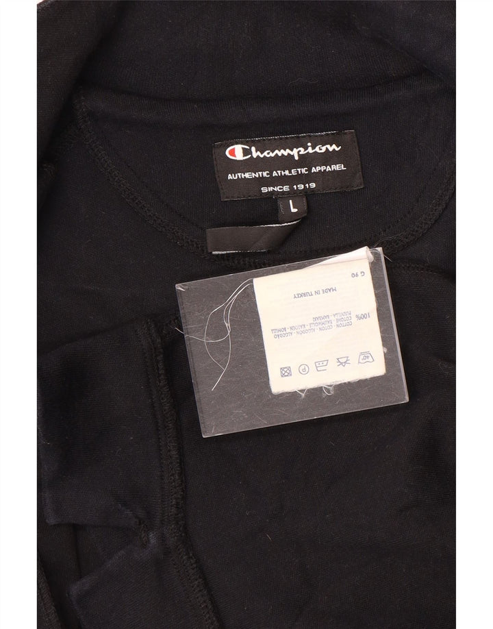 Champion Damen-Trainingsanzug-Top-Jacke, UK 16, Größe L, schwarze Baumwolle