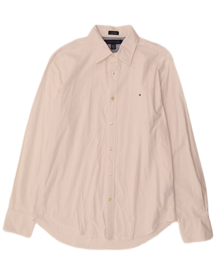 TOMMY HILFIGER Herren-Hemd mit individueller Passform, mittelweiße Baumwolle