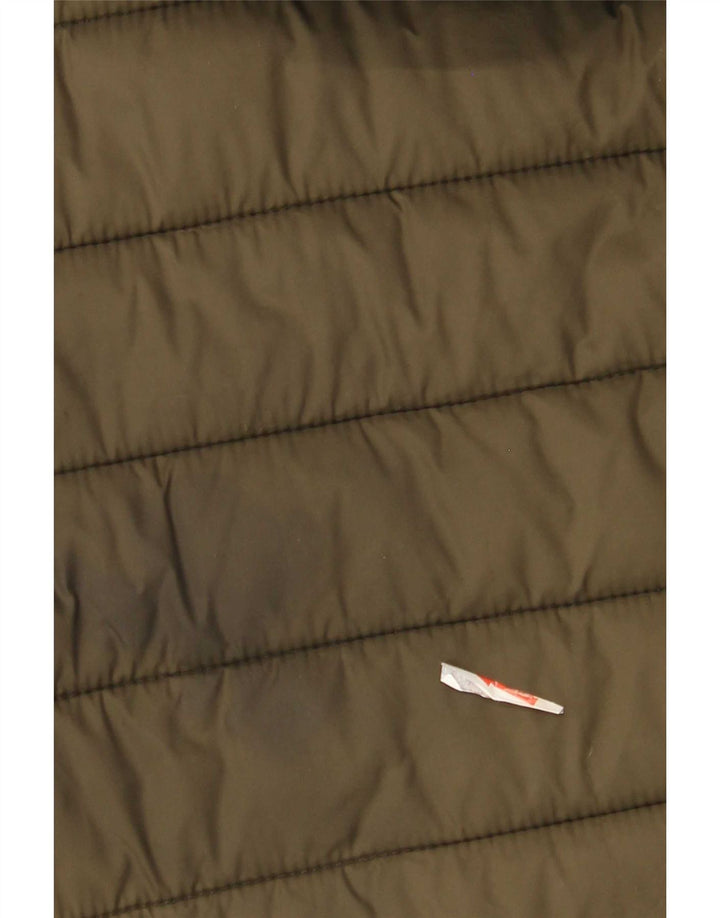 Superdry Wattierte Jacke mit Kapuze für Damen, UK 14, Medium Khaki, Nylon