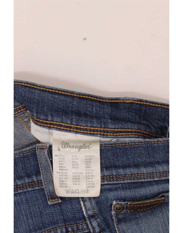 Wrangler Damen Texas Stretch Distressed Straight Jeans W32 L32 Blaue Baumwolle