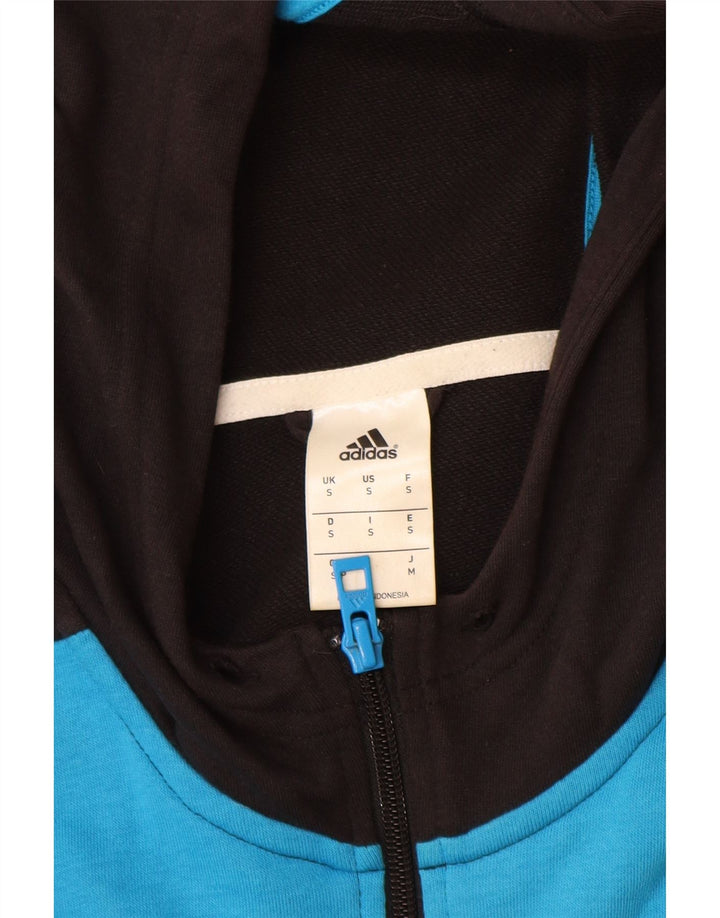 ADIDAS Herren-Kapuzenpullover mit Reißverschluss, klein, schwarz, Colourblock-Baumwolle