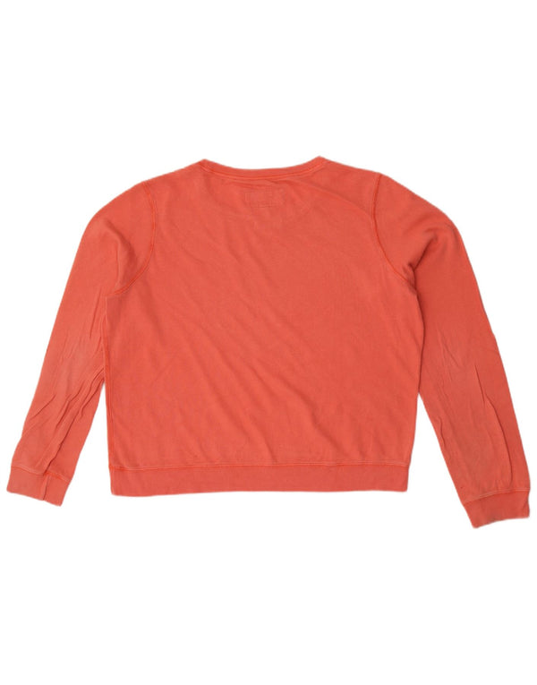 Jack Wills Damen Crop Graphic Sweatshirt Pullover UK 14 Large Rosa Baumwolle