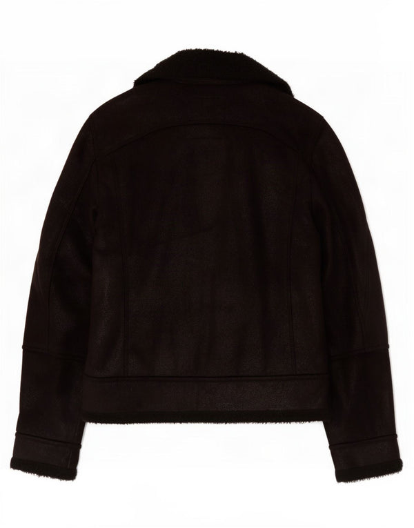 Zara Herren Sherpa Jacke UK 40 Large Schwarz