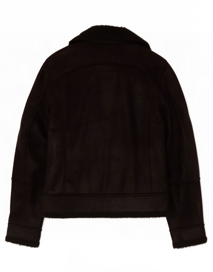 Zara Herren Sherpa Jacke UK 40 Large Schwarz