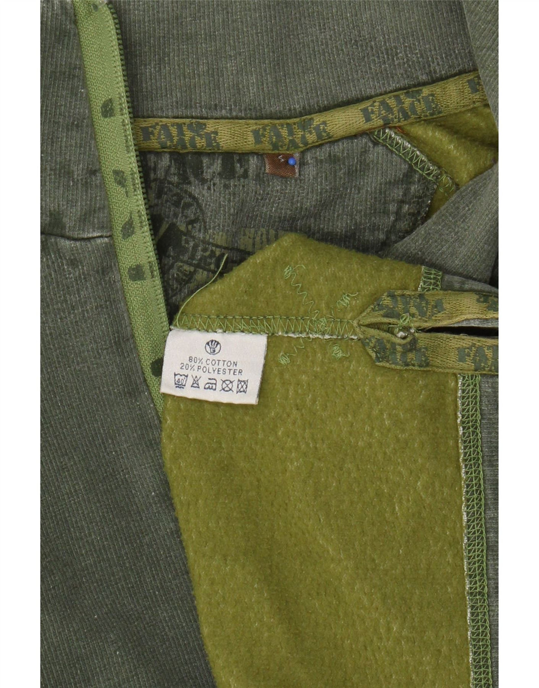 Fat Face Herren-Sweatshirt mit Reißverschluss am Hals, Größe S, grüne Baumwolle