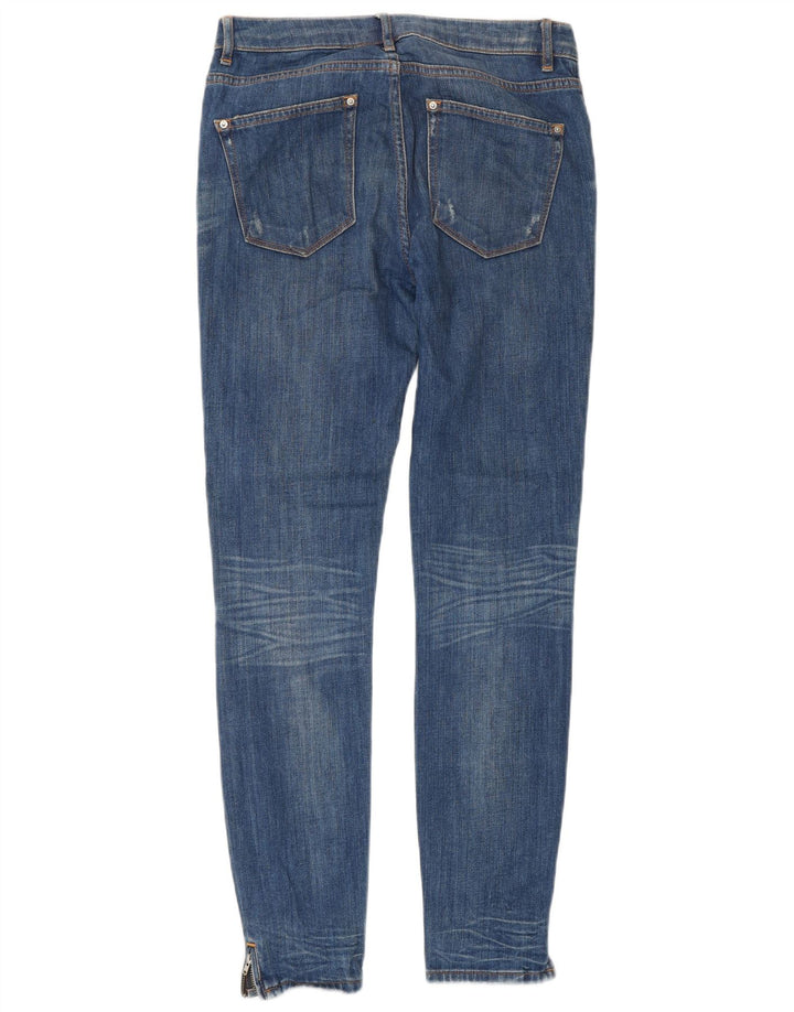 Zara Damen Mid Rise Slim Jeans W26 L29 Blaue Baumwolle
