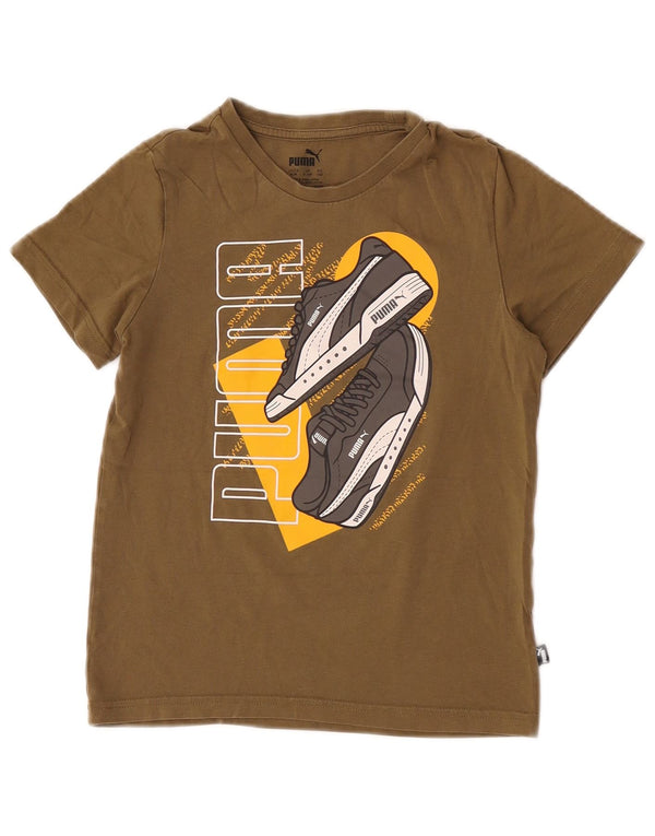 Puma Jungen T-Shirt mit Grafik, 9–10 Jahre, Khaki
