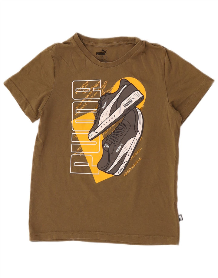 Puma Jungen T-Shirt mit Grafik, 9–10 Jahre, Khaki