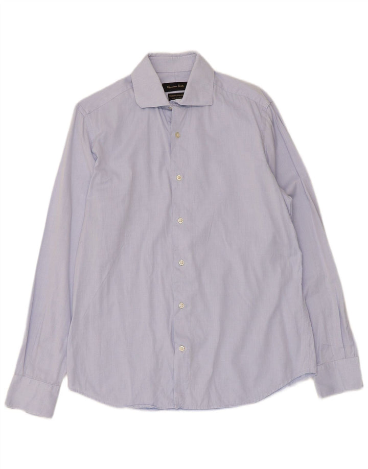 Massimo Dutti Herrenhemd Größe 41 Mittelblau Argyle/Diamant