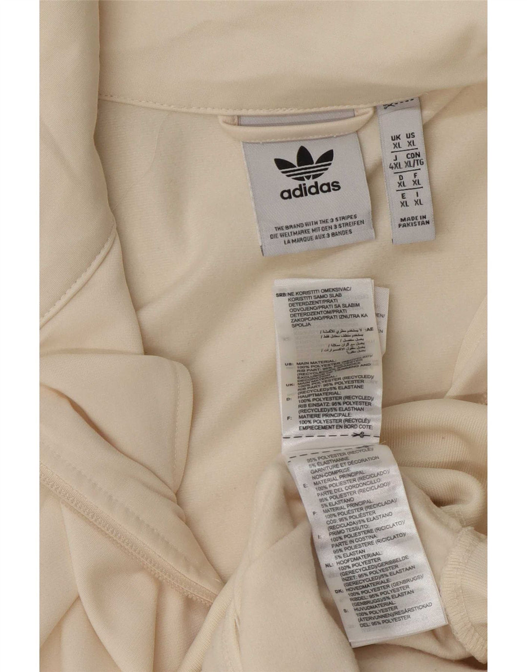 Adidas Herren Trainingsanzug Top Jacke XL Off White Polyester