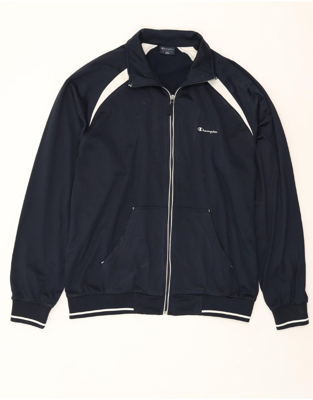 CHAMPION Herren-Trainingsanzugoberteil, Jacke, 2XL, Marineblau, Farbblock-Polyester