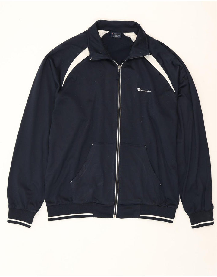 CHAMPION Herren-Trainingsanzugoberteil, Jacke, 2XL, Marineblau, Farbblock-Polyester