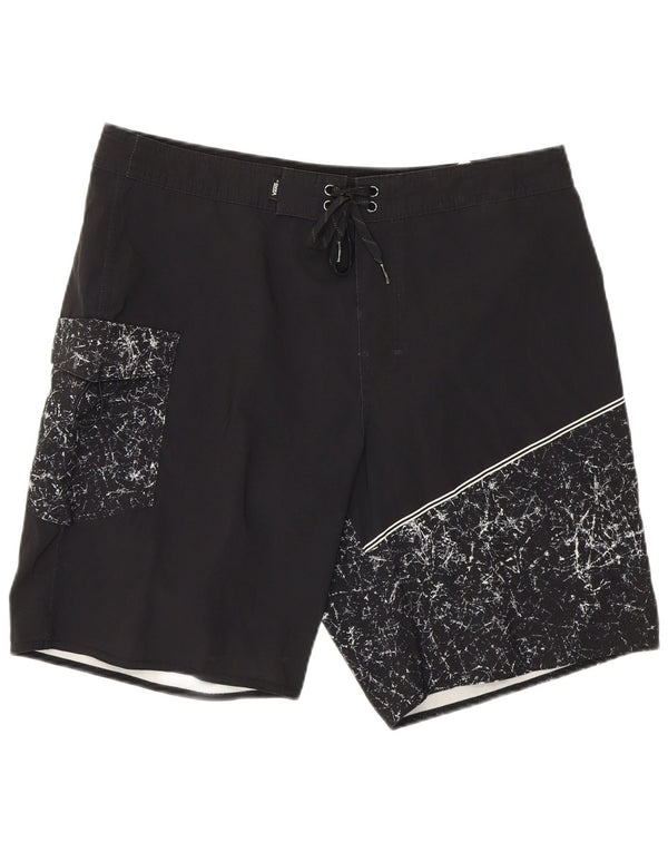 Vans Herren-Badeshorts mit abstraktem Muster, mittelschwarzes Polyester