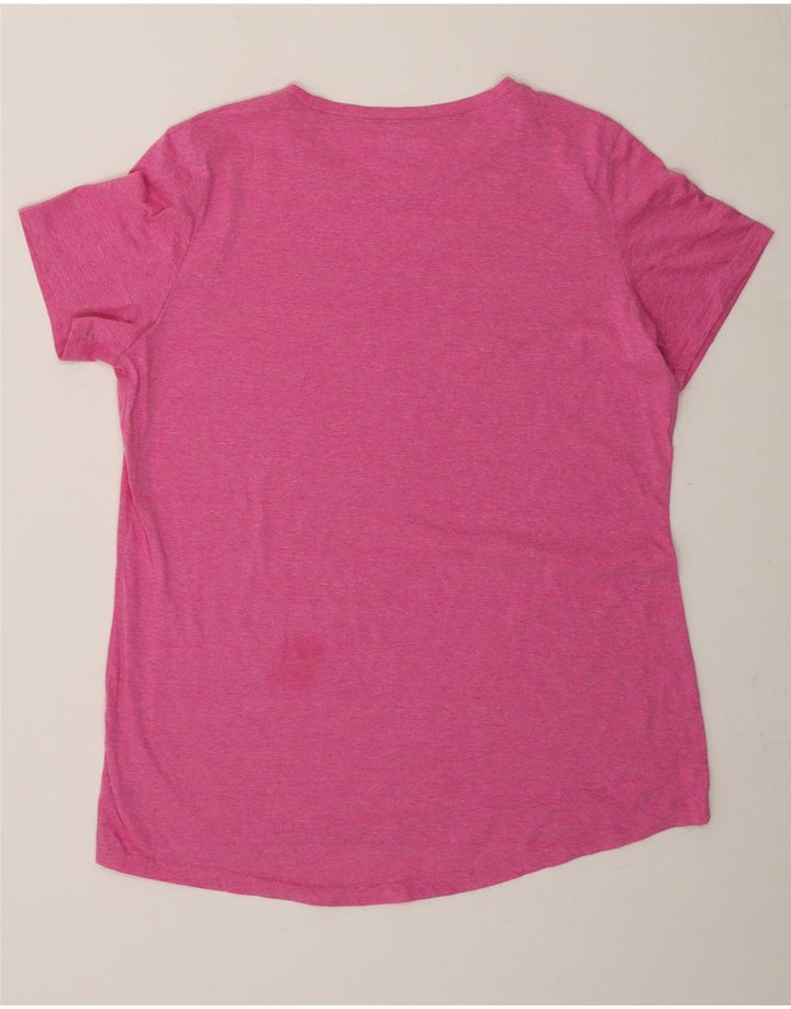 REEBOK Womens T-Shirt Top UK 18 XL Pink Flecked Polyester Vintage Reebok and Second-Hand Reebok from Messina Hembry 
