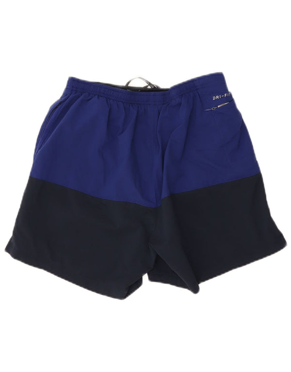 Nike Herren-Dri-Fit-Sportshorts, Mittelgroßes Marineblau-Farbblock-Polyester