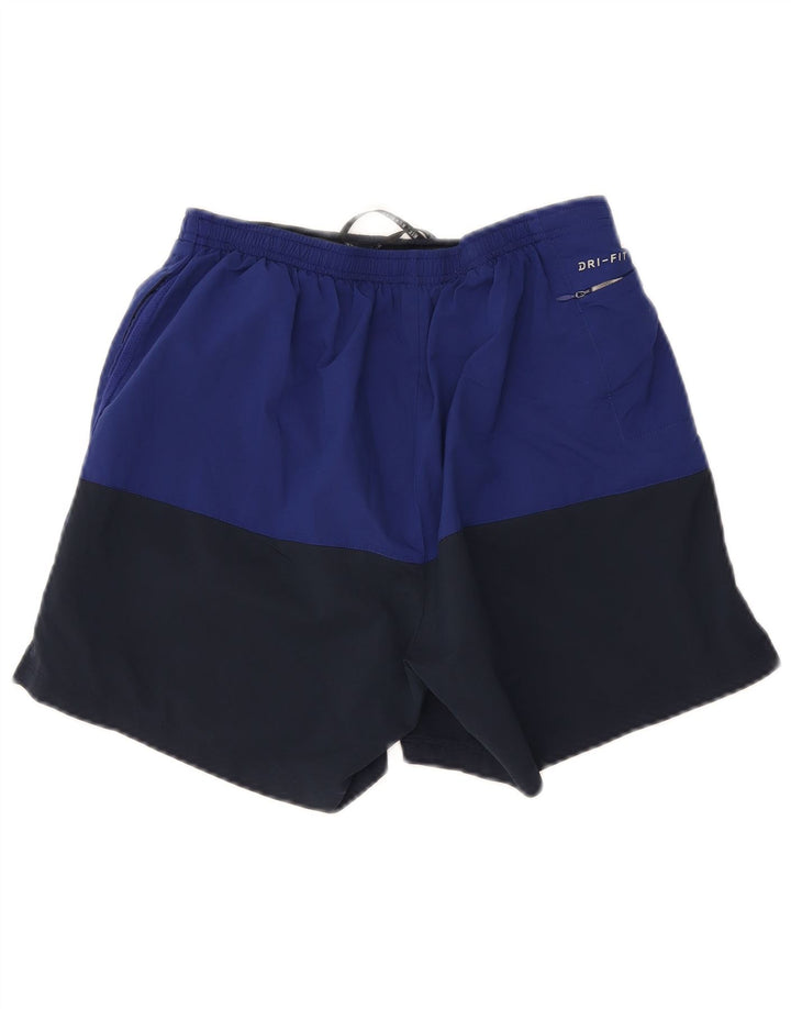 Nike Herren-Dri-Fit-Sportshorts, Mittelgroßes Marineblau-Farbblock-Polyester