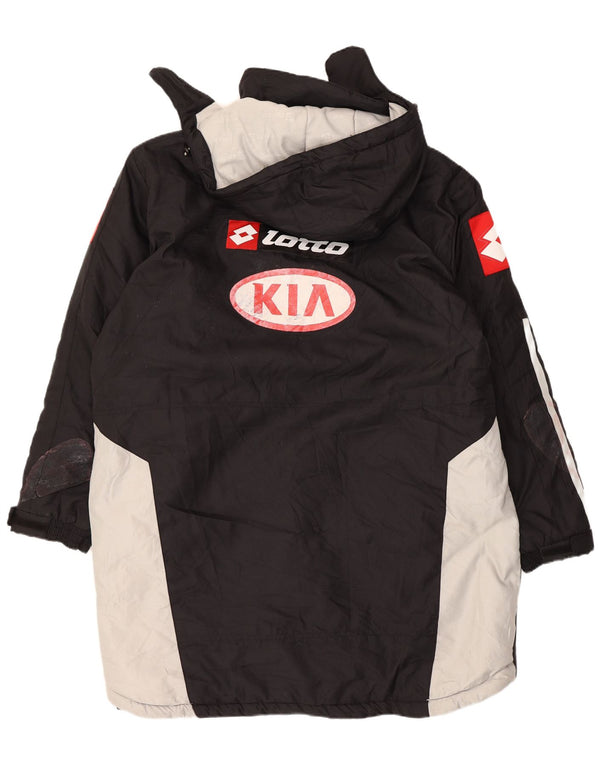 Lotto Herren-Regenmantel mit grafischer Kapuze, UK 42, XL, Schwarz, Farbblock, Sport