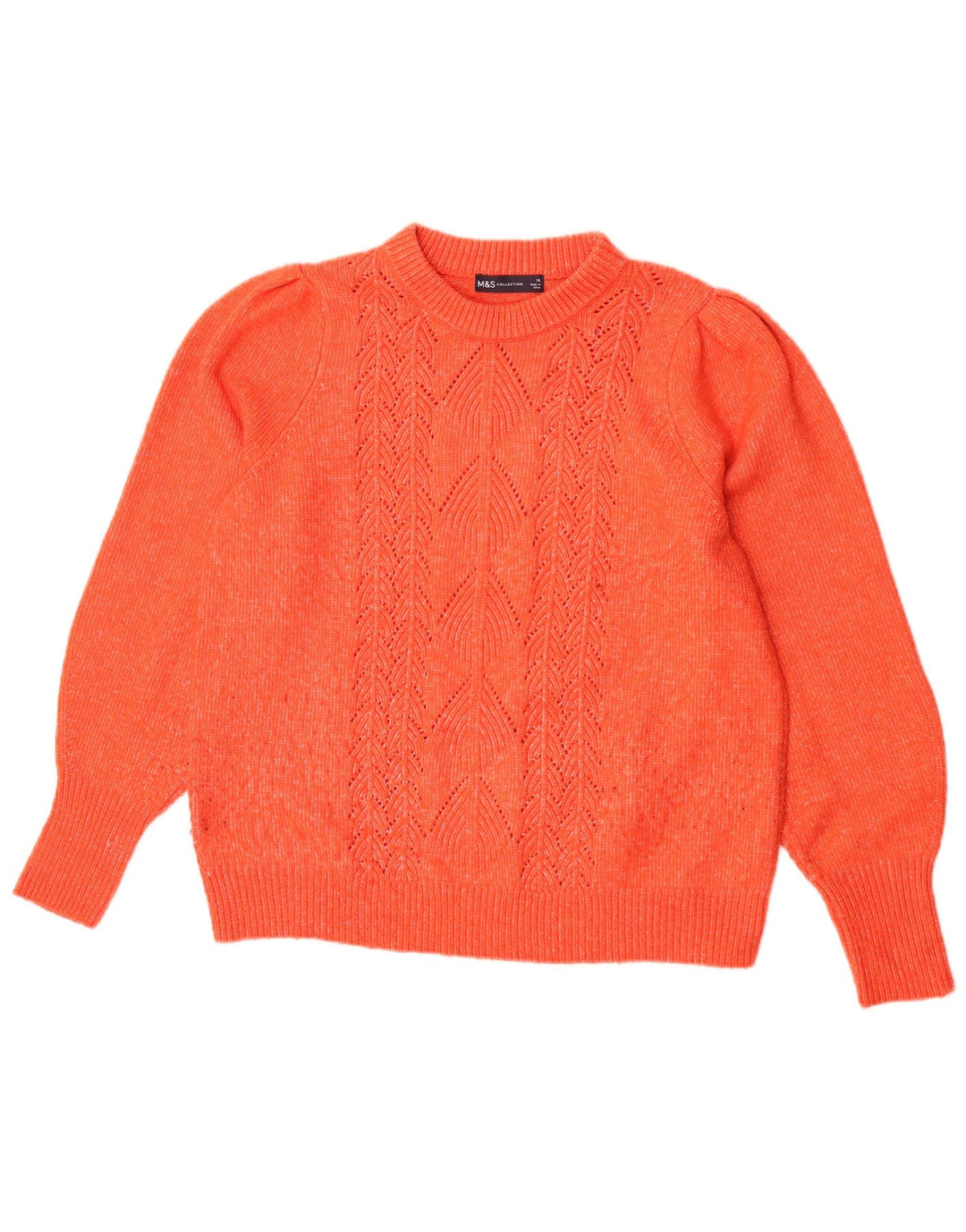 Marks & Spencer Damen-Pullover mit Rundhalsausschnitt, Gr. 16, Orange