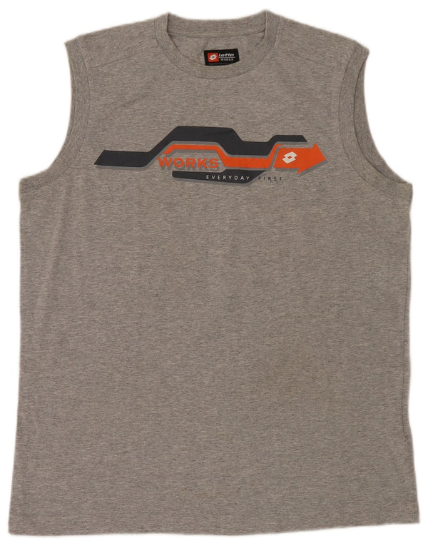 Lotto Mens Graphic Vest Top UK 40/42 Large Grey Cotton