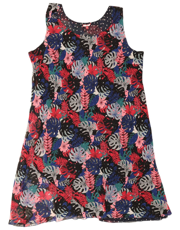 Joe Browns Damen ärmelloses A-Linien-Kleid UK 20 2XL Mehrfarbig geblümt