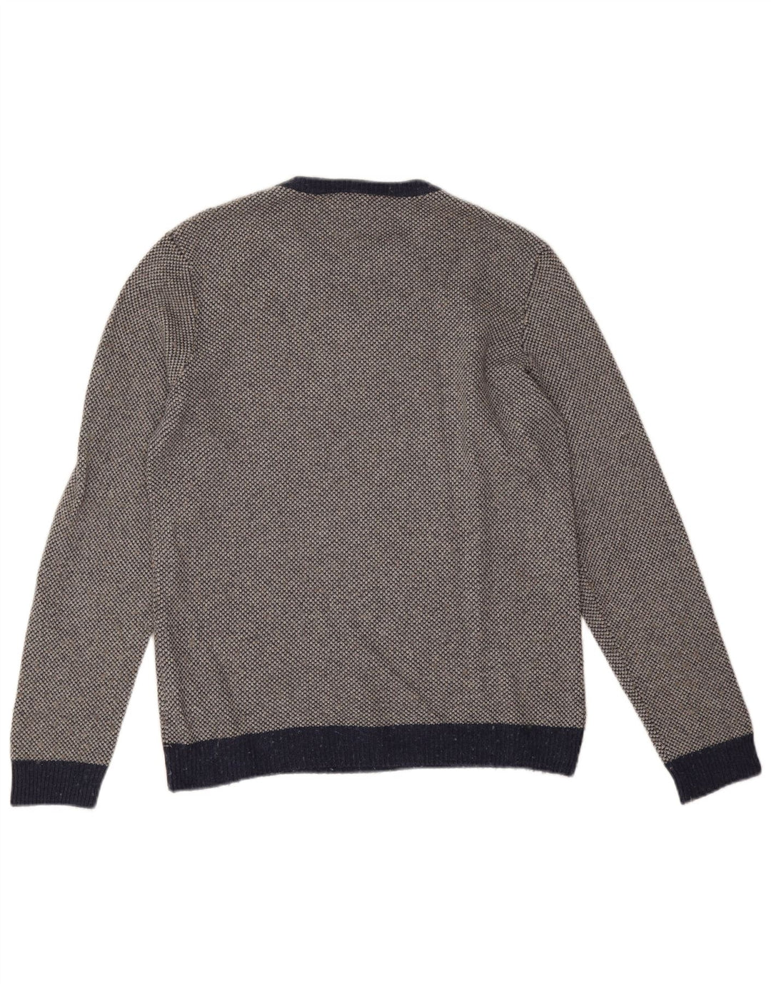 Lacoste Herren-Pullover mit Rundhalsausschnitt, Größe 4, mittlere marineblaue gesprenkelte Wolle