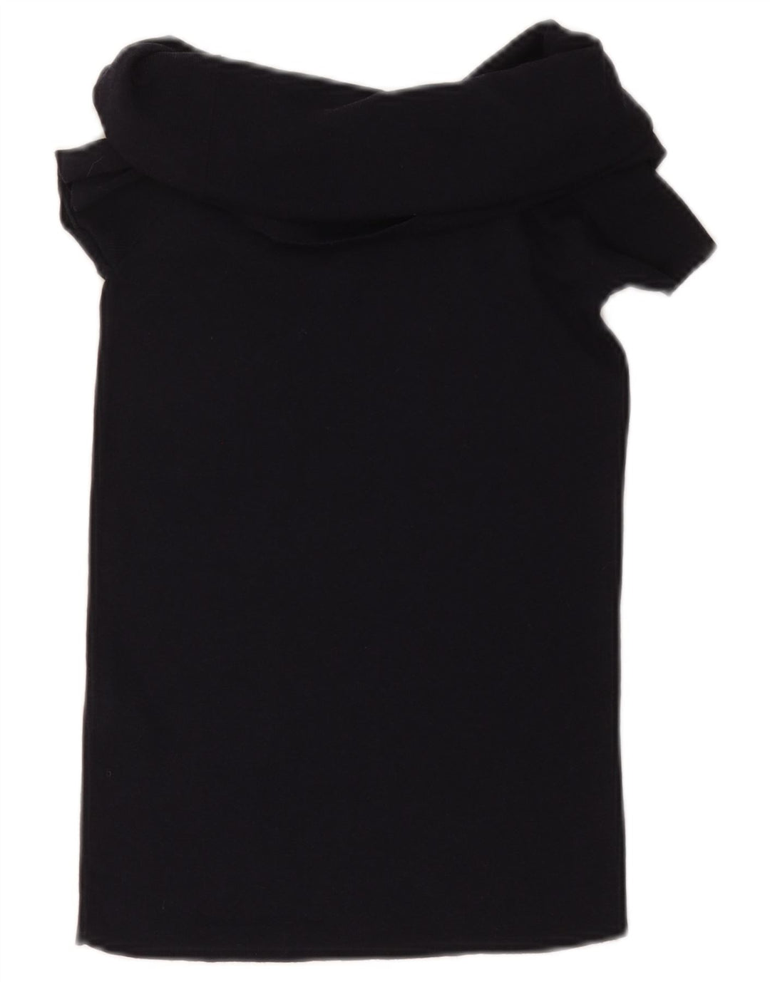 ZARA Damen Crop Bluse Top UK 12 Medium Schwarz Viskose