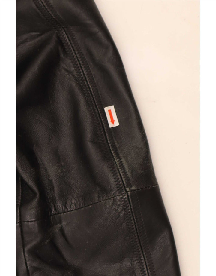 J.J.Scott Damen 3-Knopf-Lederblazer IT 42 Mittelschwarz