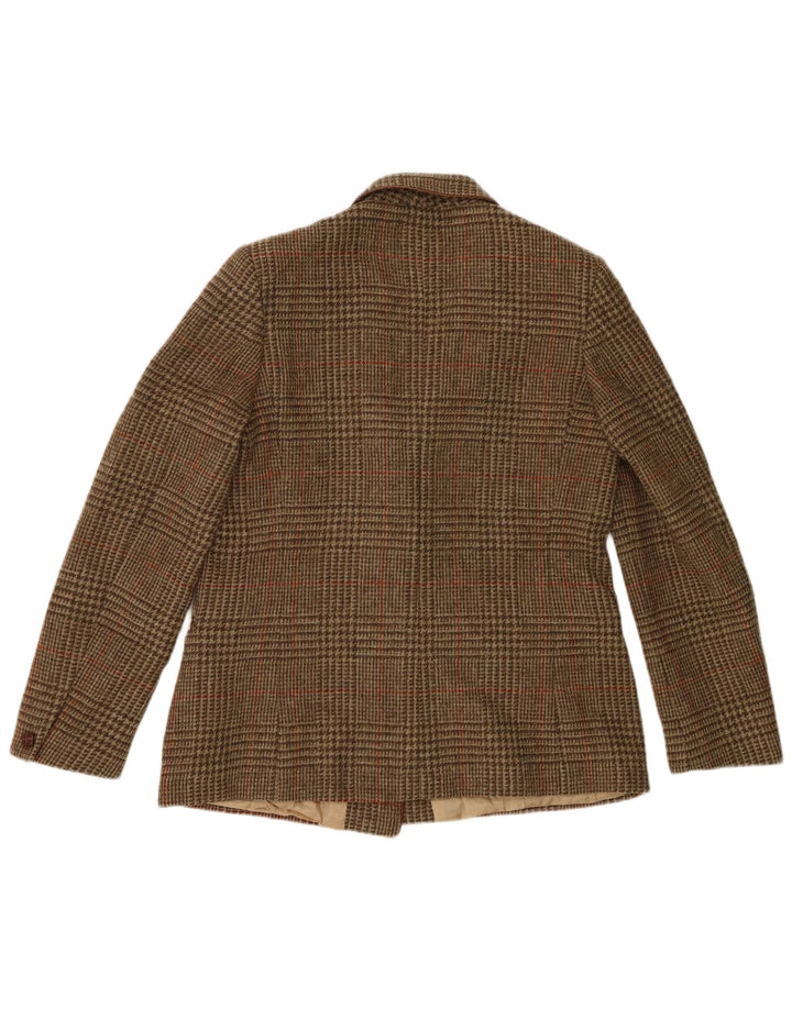 Brora Zweireihiger Blazer für Damen, UK 14, Mittelbraun mit Hahnentrittmuster