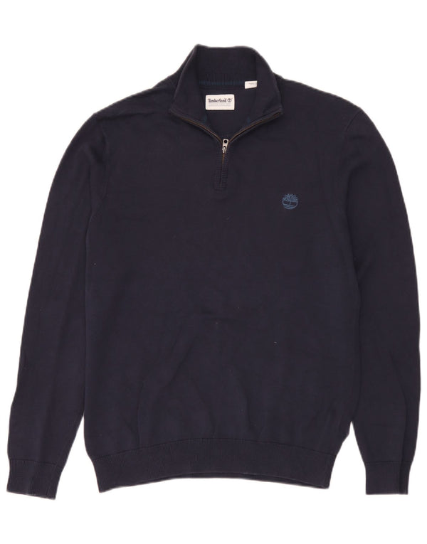 Timberland Herren-Pullover mit Reißverschluss, Größe S, marineblaue Baumwolle