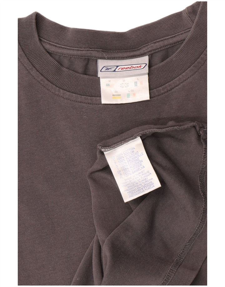 Reebok Herren Graphic Top Langarm mittelgraue Baumwolle