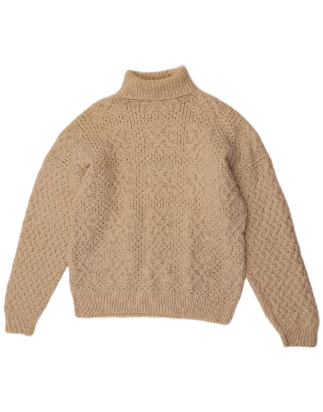 Vintage Herren Rollkragenpullover XL Off White