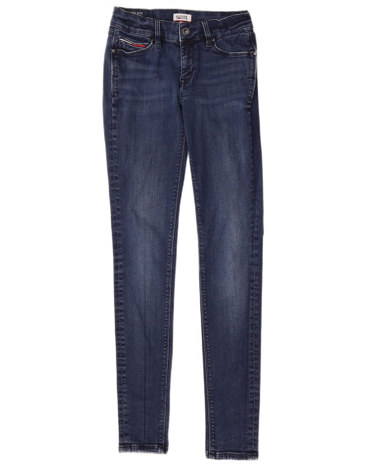 TOMMY HILFIGER Damen Mid Rise Skinny Jeans W27 L30 Blaue Baumwolle