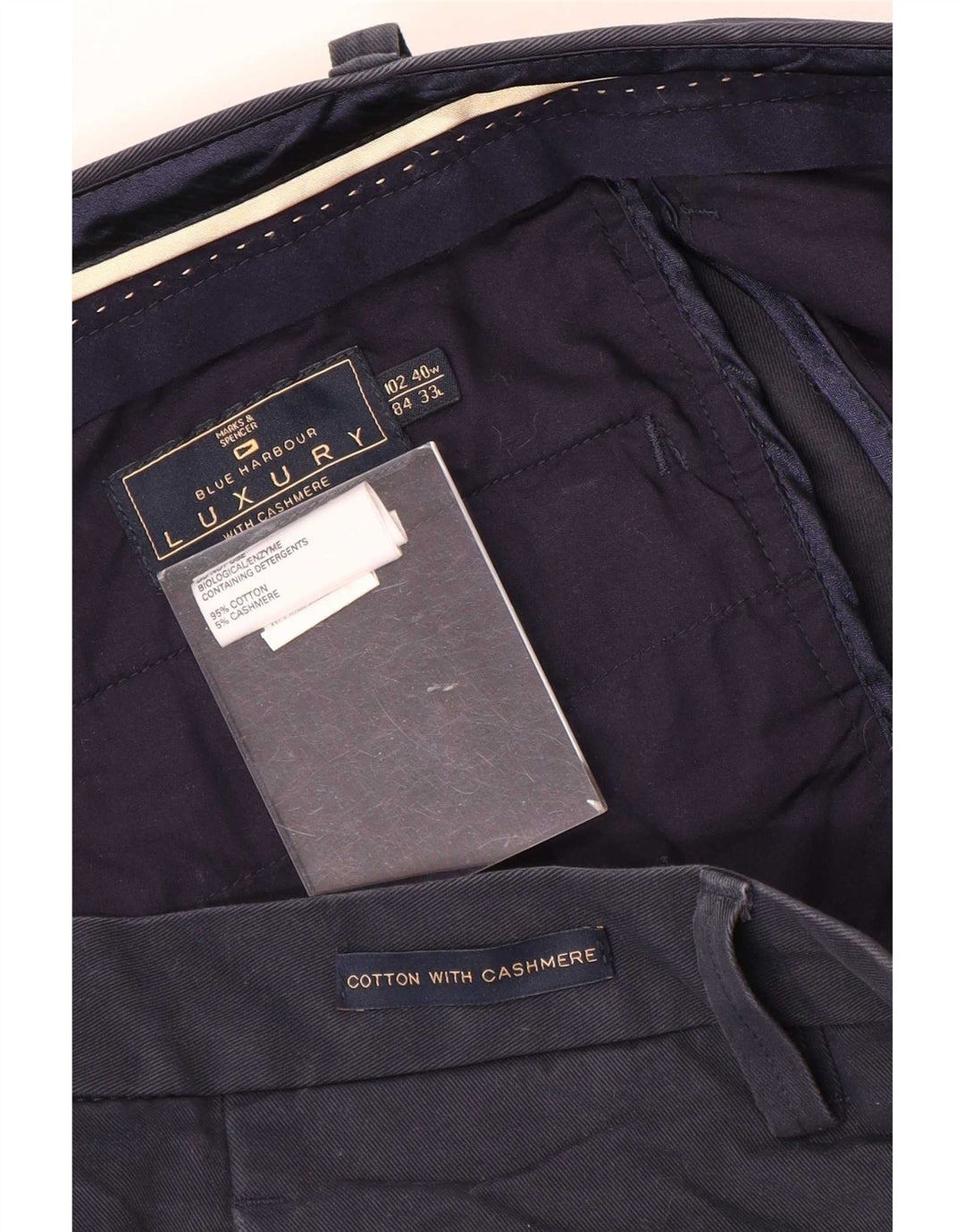 Marks & Spencer Herren Blue Harbor Gerade Anzughose W40 L33 Marineblau
