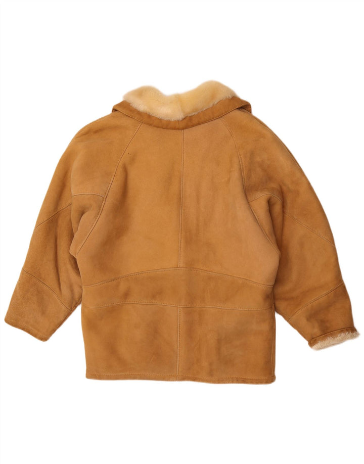 Conbipel Damen Übergroße Lammfelljacke IT 42 Mittelbraun