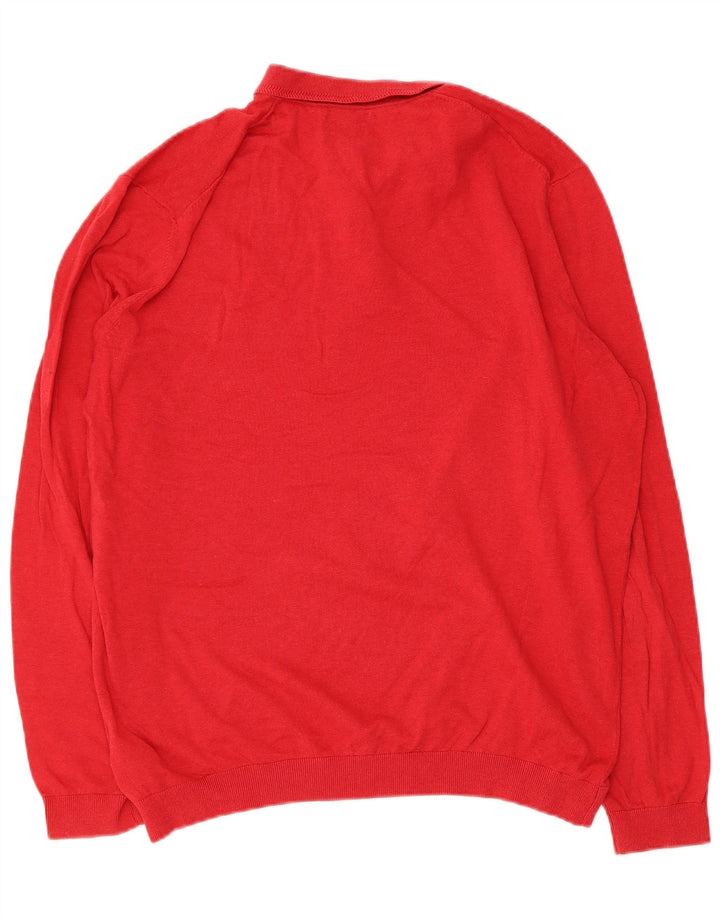 Massimo Dutti Herren-Pullover mit Rollkragen, XL, rote Baumwolle