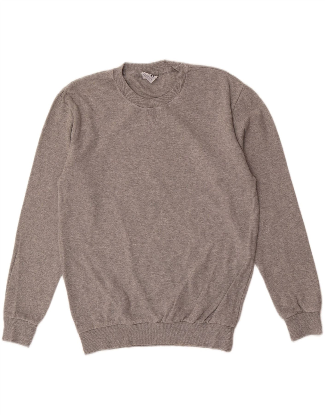 Zara Herren-Pullover mit Rundhalsausschnitt, Mittelgrau meliert