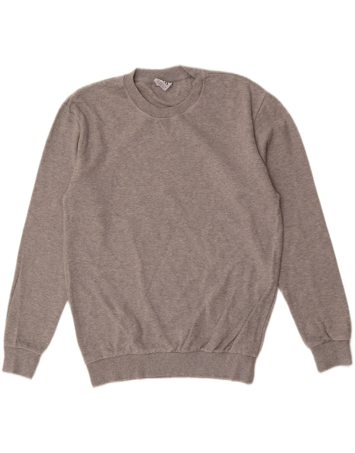 Zara Herren-Pullover mit Rundhalsausschnitt, Mittelgrau meliert