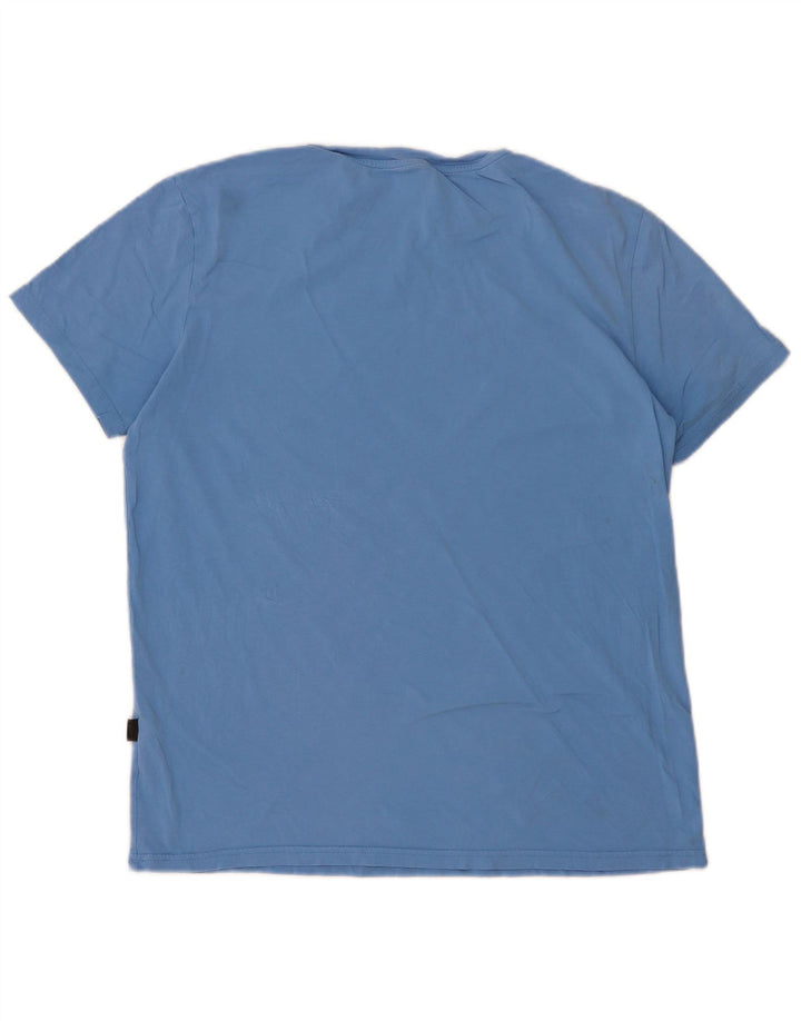Hugo Boss Herren-T-Shirt mit Grafik, groß, aus blauer Baumwolle