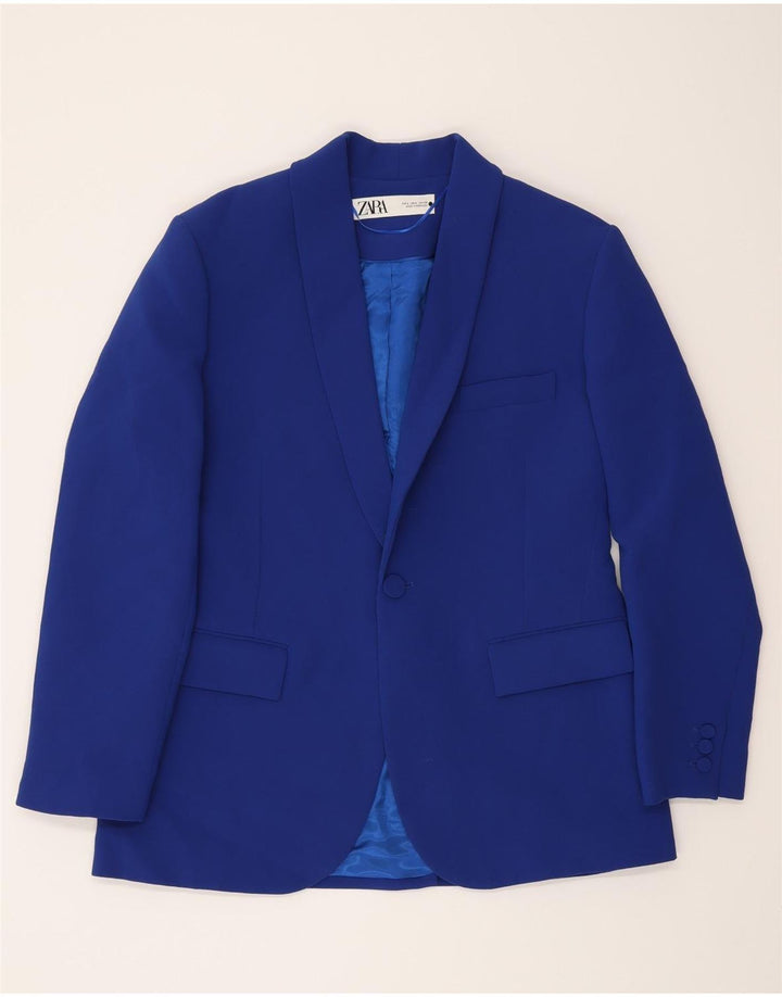 Zara Herren-Blazer mit 1 Knopf, UK 40, große blaue Viskose